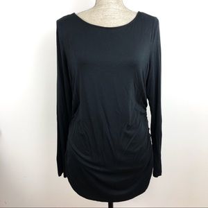 Soft Surroundings Black Complementary Ruched Top
